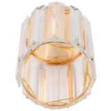 Cosmetic Brush Holder Transparent Glass Round Decorative Desktop Pen Storage Organizer BoxGold - Top-Down View