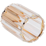 Cosmetic Brush Holder Transparent Glass Round Decorative Desktop Pen Storage Organizer BoxGold - Low Angle