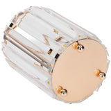 Cosmetic Brush Holder Transparent Glass Round Decorative Desktop Pen Storage Organizer BoxGold - Extra Image