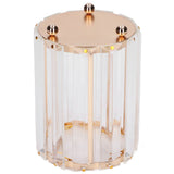 Cosmetic Brush Holder Transparent Glass Round Decorative Desktop Pen Storage Organizer BoxGold