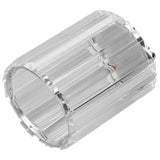 Cosmetic Brush Holder Transparent Glass Round Decorative Desktop Pen Storage Organizer BoxSilver