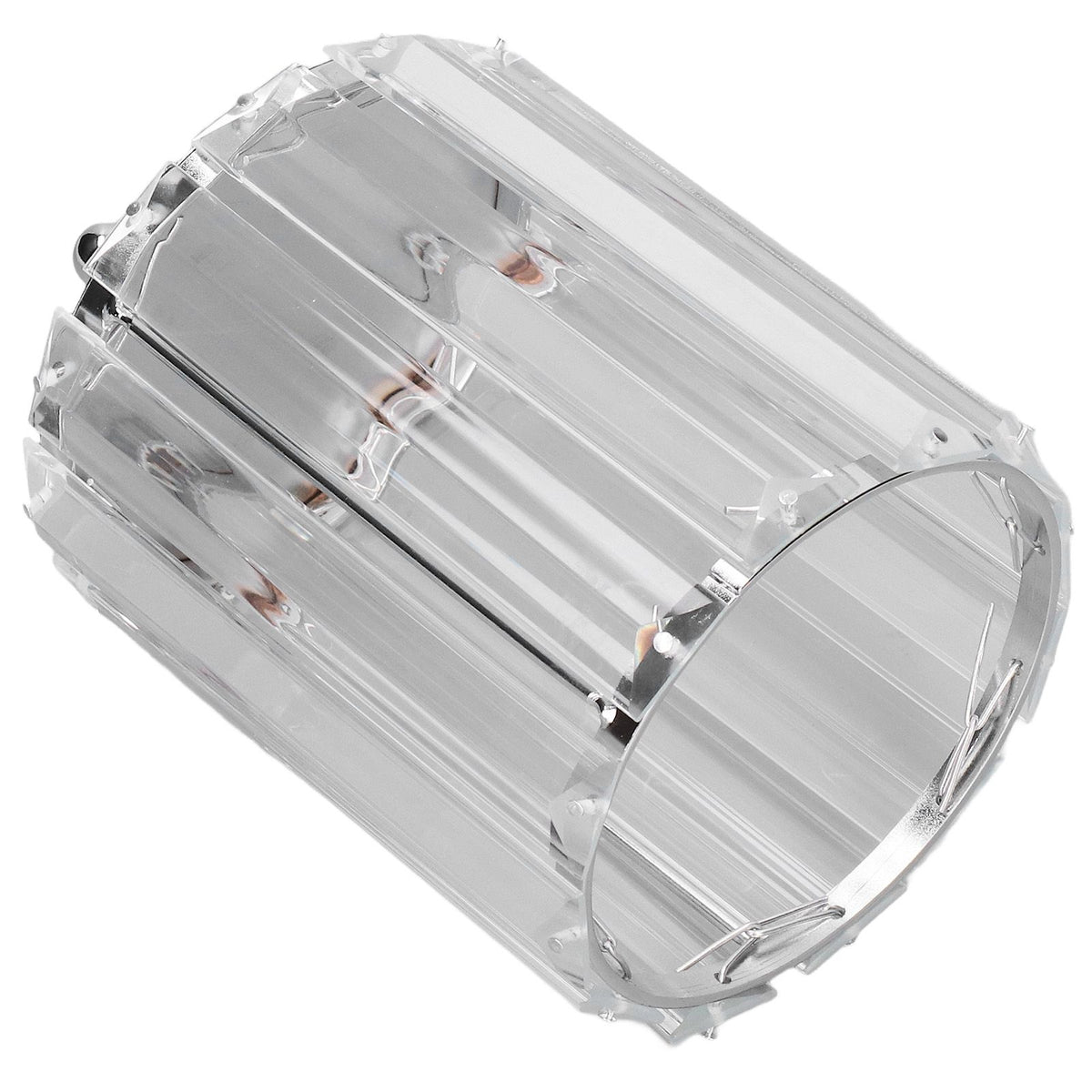 Cosmetic Brush Holder Transparent Glass Round Decorative Desktop Pen Storage Organizer BoxSilver