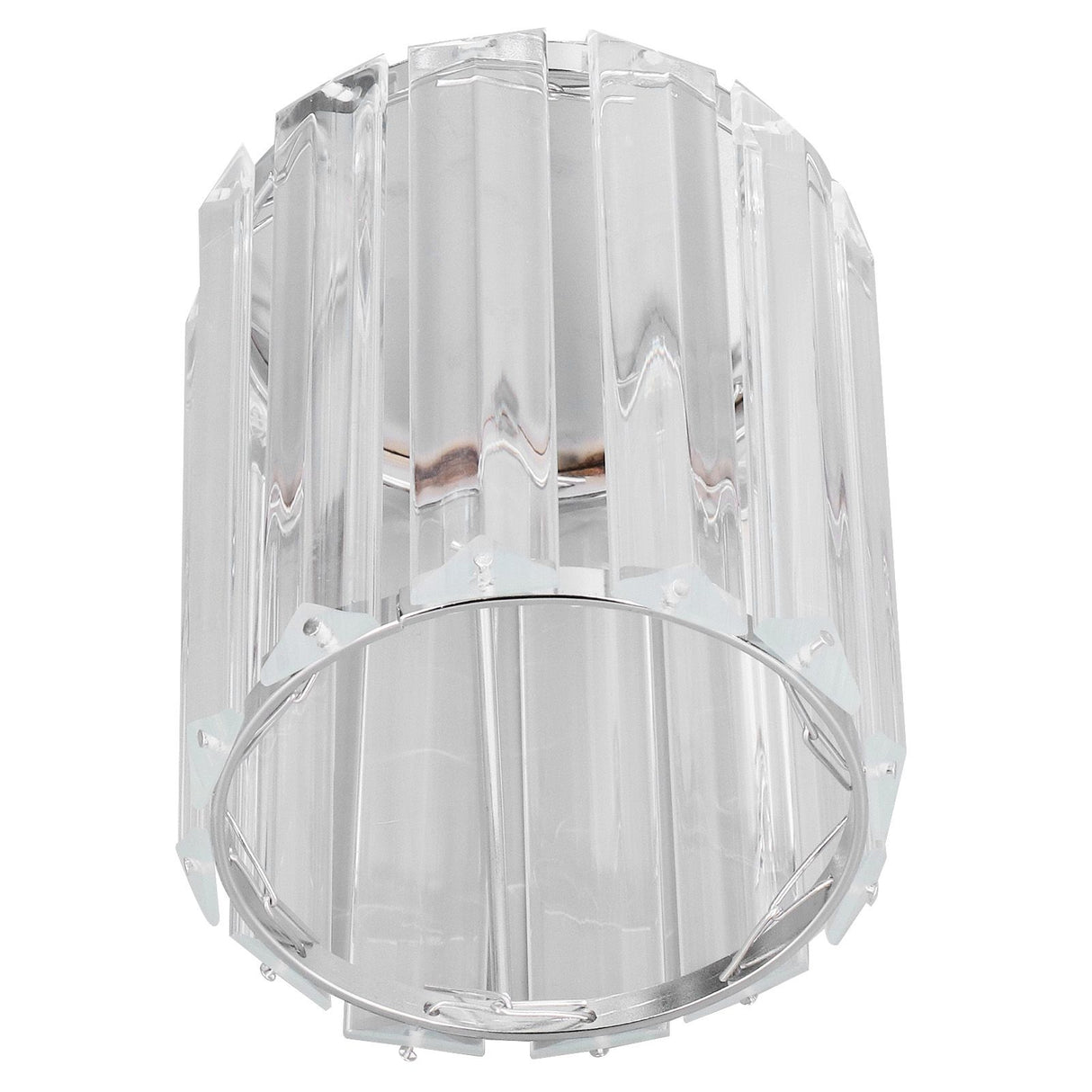 Cosmetic Brush Holder Transparent Glass Round Decorative Desktop Pen Storage Organizer BoxSilver