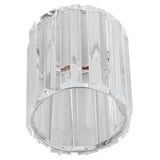 Cosmetic Brush Holder Transparent Glass Round Decorative Desktop Pen Storage Organizer BoxSilver - Close-Up Angle