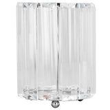 Cosmetic Brush Holder Transparent Glass Round Decorative Desktop Pen Storage Organizer BoxSilver - Low Angle