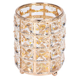 Crystal Makeup Brush Holder European Style Rounded Crystal Glass Cosmetic OrganizerGold