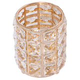 Crystal Makeup Brush Holder European Style Rounded Crystal Glass Cosmetic OrganizerGold - 45-Degree Angle