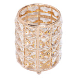 Crystal Makeup Brush Holder European Style Rounded Crystal Glass Cosmetic OrganizerGold