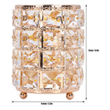 Crystal Makeup Brush Holder European Style Rounded Crystal Glass Cosmetic OrganizerGold