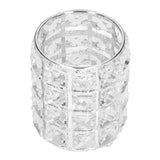 Crystal Makeup Brush Holder European Style Rounded Crystal Glass Cosmetic OrganizerSilver