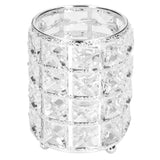 Crystal Makeup Brush Holder European Style Rounded Crystal Glass Cosmetic OrganizerSilver