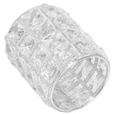Crystal Makeup Brush Holder European Style Rounded Crystal Glass Cosmetic OrganizerSilver