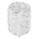 Crystal Makeup Brush Holder European Style Rounded Crystal Glass Cosmetic OrganizerSilver