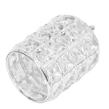 Crystal Makeup Brush Holder European Style Rounded Crystal Glass Cosmetic OrganizerSilver