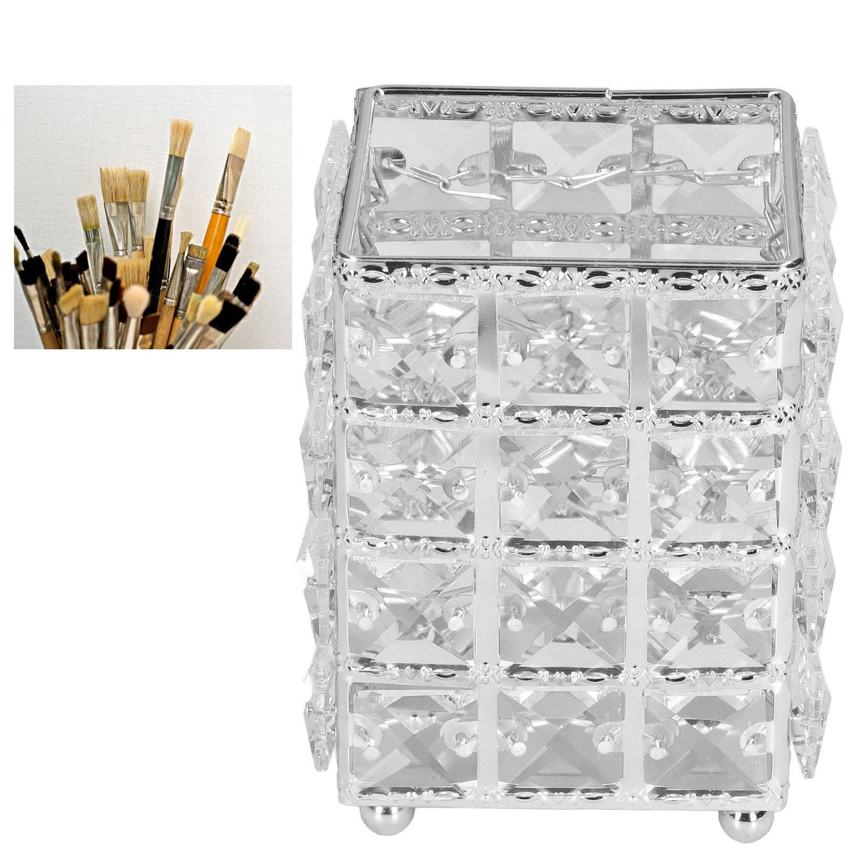 Makeup Brush Holder European Style Make Up Storage Cup for Bathroom Home Bedroom OfficeSilver