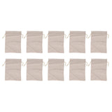 10Pcs Cotton Linen Bag Small Storage Drawstring Bag 9 X 6.7in Reusable Storage Bag for Bread Flowers