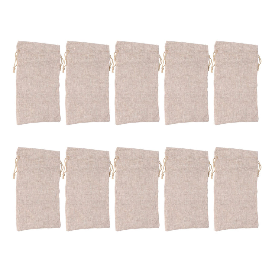 10Pcs Cotton Linen Bag Small Storage Drawstring Bag 9 X 6.7in Reusable Storage Bag for Bread Flowers