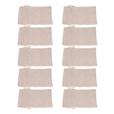 10Pcs Cotton Linen Bag Small Storage Drawstring Bag 9 X 6.7in Reusable Storage Bag for Bread Flowers - Top-Down View