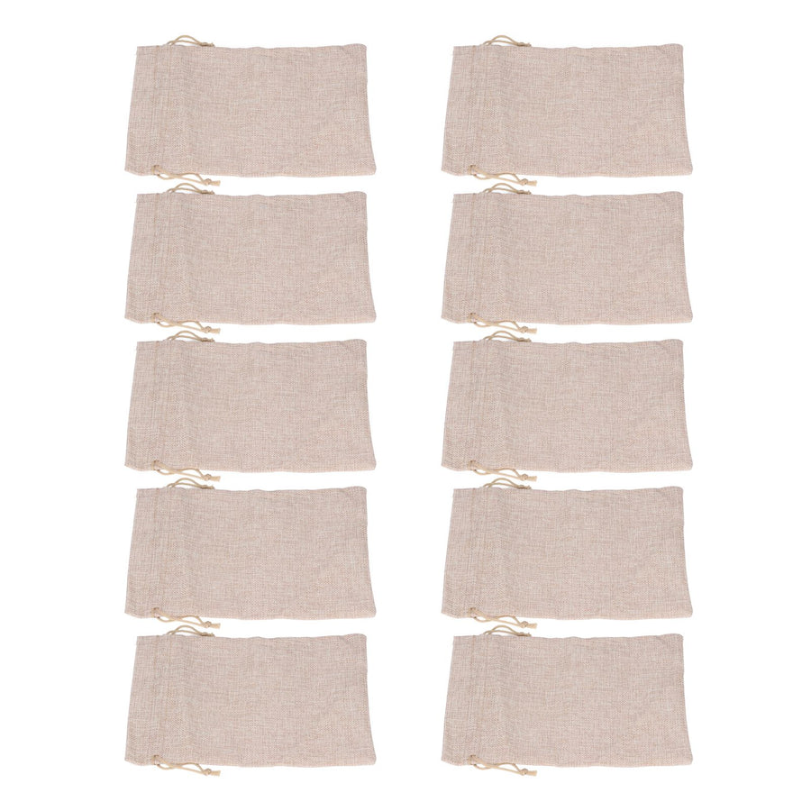 10Pcs Cotton Linen Bag Small Storage Drawstring Bag 9 X 6.7in Reusable Storage Bag for Bread Flowers