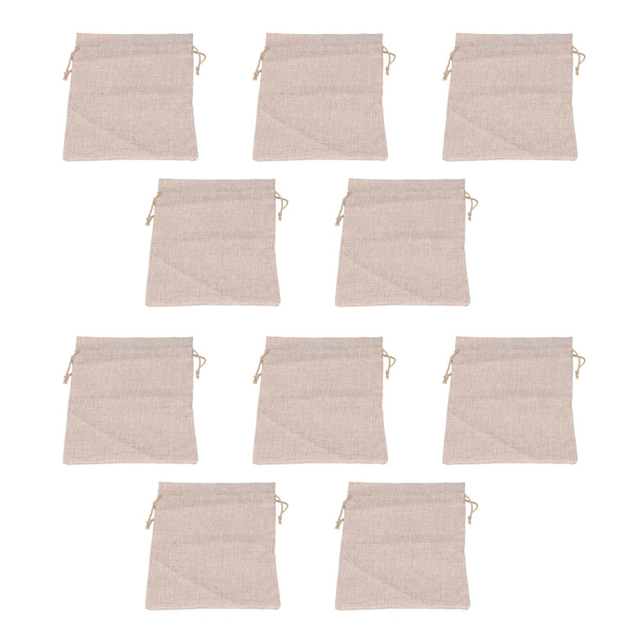 10Pcs Cotton Linen Bag Small Storage Drawstring Bag 9 X 6.7in Reusable Storage Bag for Bread Flowers