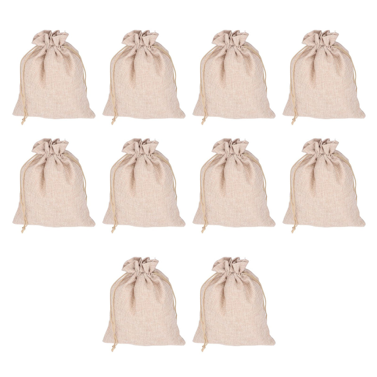 10Pcs Cotton Linen Bag Small Storage Drawstring Bag 9 X 6.7in Reusable Storage Bag for Bread Flowers