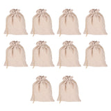 10Pcs Cotton Linen Bag Small Storage Drawstring Bag 9 X 6.7in Reusable Storage Bag for Bread Flowers