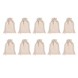 10Pcs Cotton Linen Bag Small Storage Drawstring Bag 9 X 6.7in Reusable Storage Bag for Bread Flowers