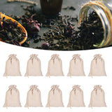 10Pcs Cotton Linen Bag Small Storage Drawstring Bag 9 X 6.7in Reusable Storage Bag for Bread Flowers