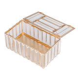 Tissues Box Gold Plating Process Fine Workmanship Simple Fashion Multi Purpose Tissue Storage BoxGold - Low Angle