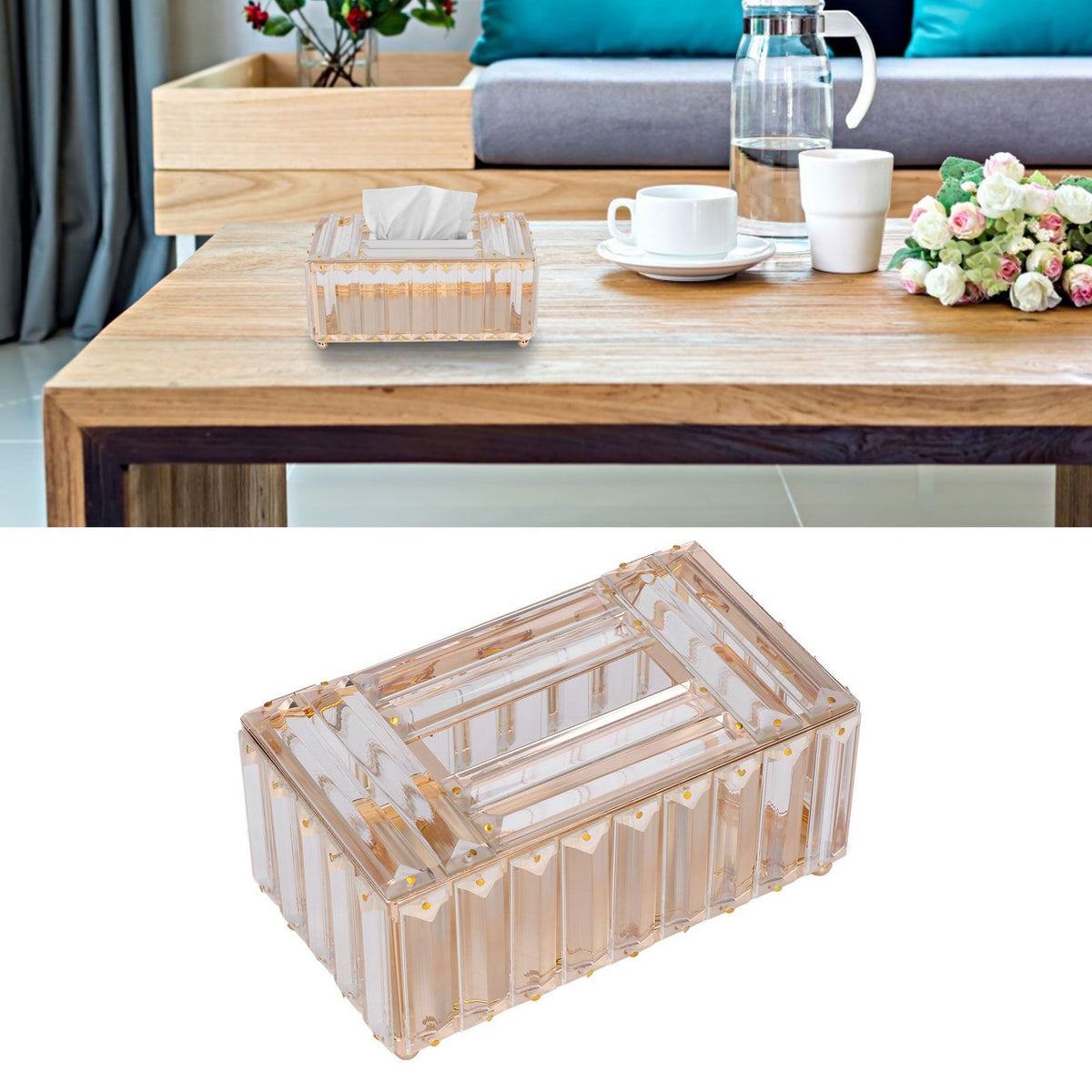 Tissues Box Gold Plating Process Fine Workmanship Simple Fashion Multi Purpose Tissue Storage BoxGold