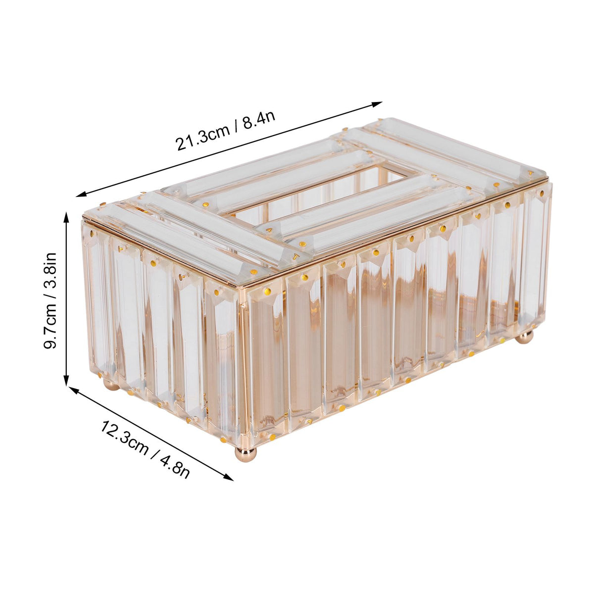 Tissues Box Gold Plating Process Fine Workmanship Simple Fashion Multi Purpose Tissue Storage BoxGold
