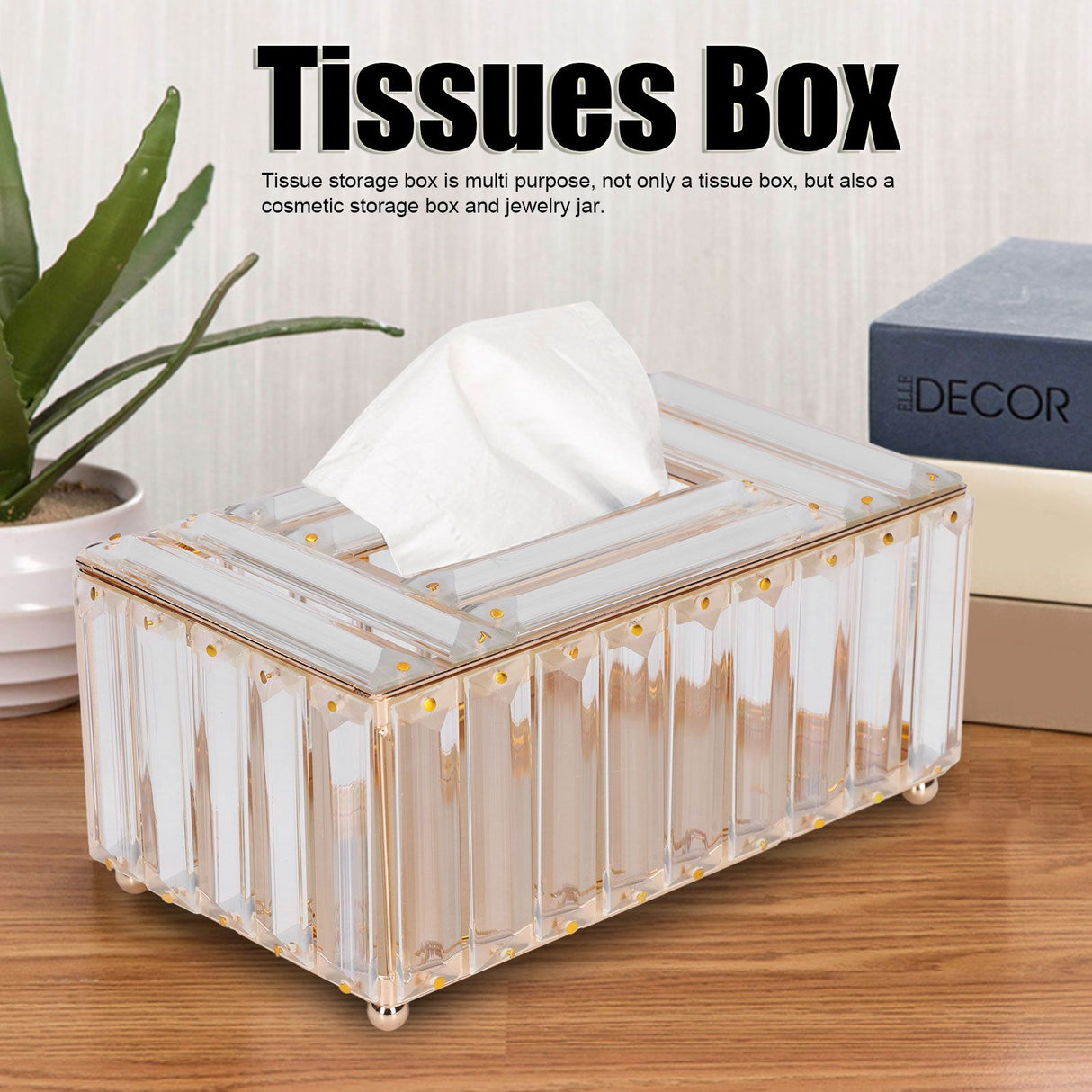 Tissues Box Gold Plating Process Fine Workmanship Simple Fashion Multi Purpose Tissue Storage BoxGold