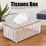 Tissues Box Gold Plating Process Fine Workmanship Simple Fashion Multi Purpose Tissue Storage BoxGold
