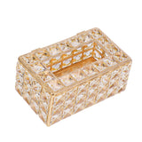 Tissue Box Holder Multifunctional Fashionable Design Exquisite Sturdy Durable Tissue HolderGold - Low Angle