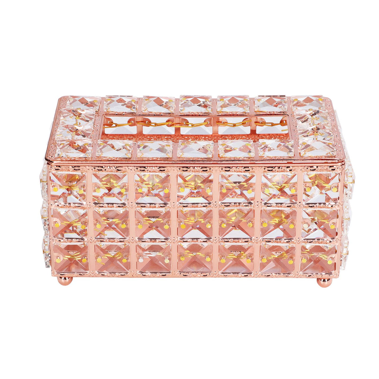 Tissue Box Holder Multifunctional Fashionable Design Exquisite Sturdy Durable Tissue HolderRose Gold