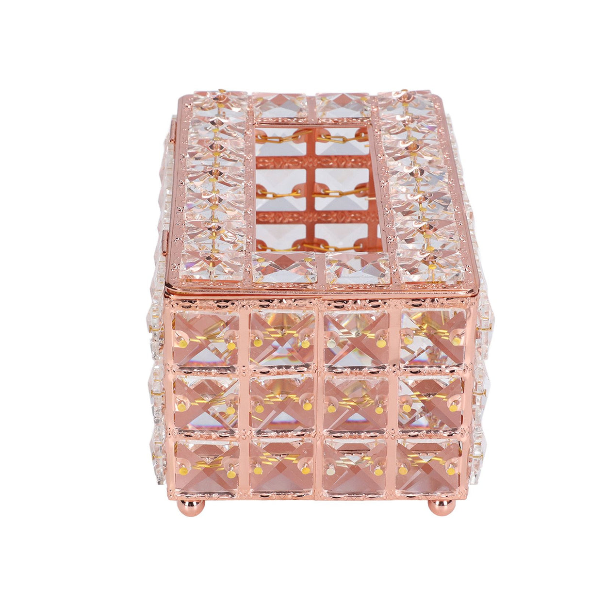 Tissue Box Holder Multifunctional Fashionable Design Exquisite Sturdy Durable Tissue HolderRose Gold