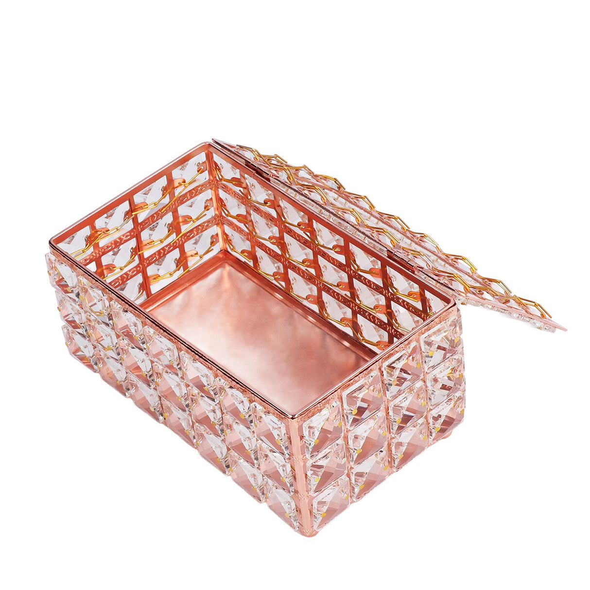 Tissue Box Holder Multifunctional Fashionable Design Exquisite Sturdy Durable Tissue HolderRose Gold