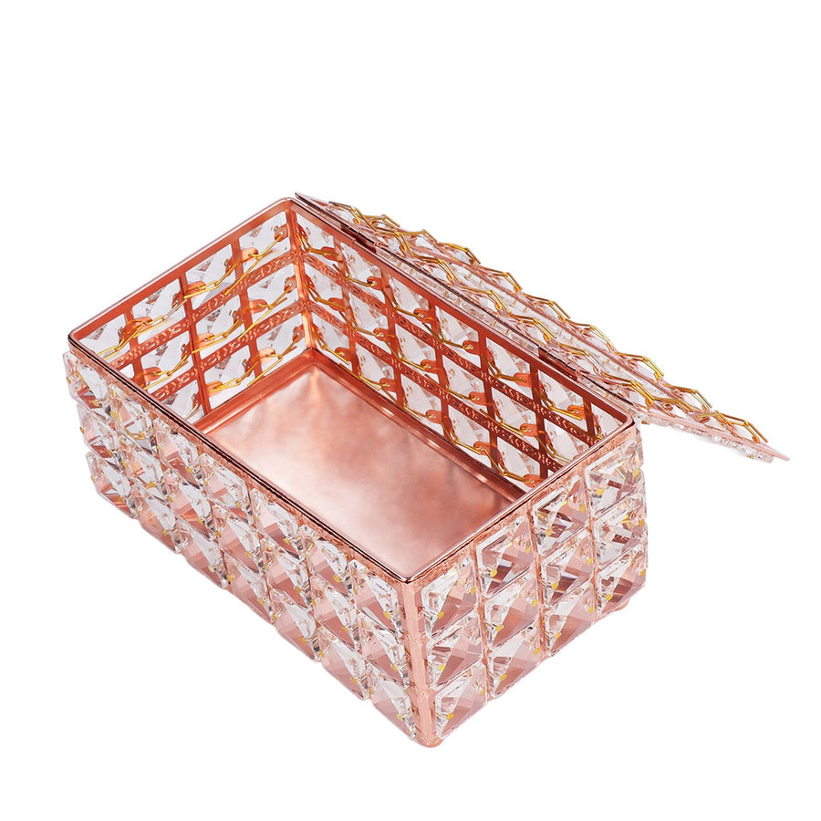 Tissue Box Holder Multifunctional Fashionable Design Exquisite Sturdy Durable Tissue HolderRose Gold