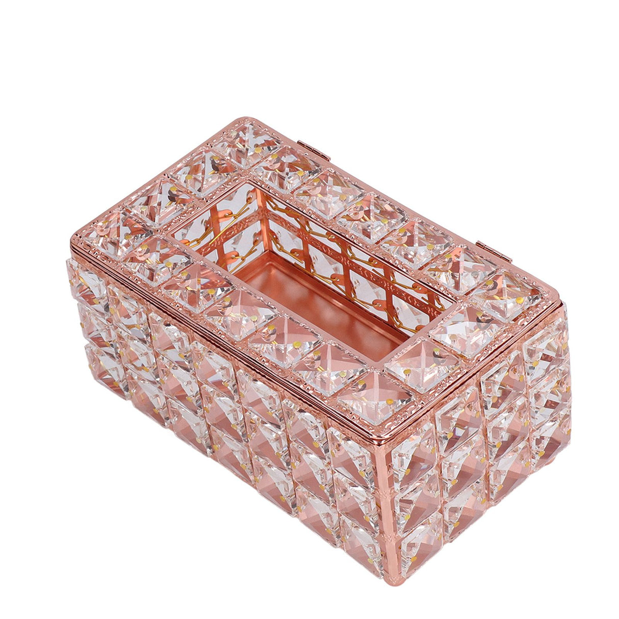 Tissue Box Holder Multifunctional Fashionable Design Exquisite Sturdy Durable Tissue HolderRose Gold