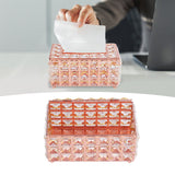 Tissue Box Holder Multifunctional Fashionable Design Exquisite Sturdy Durable Tissue HolderRose Gold