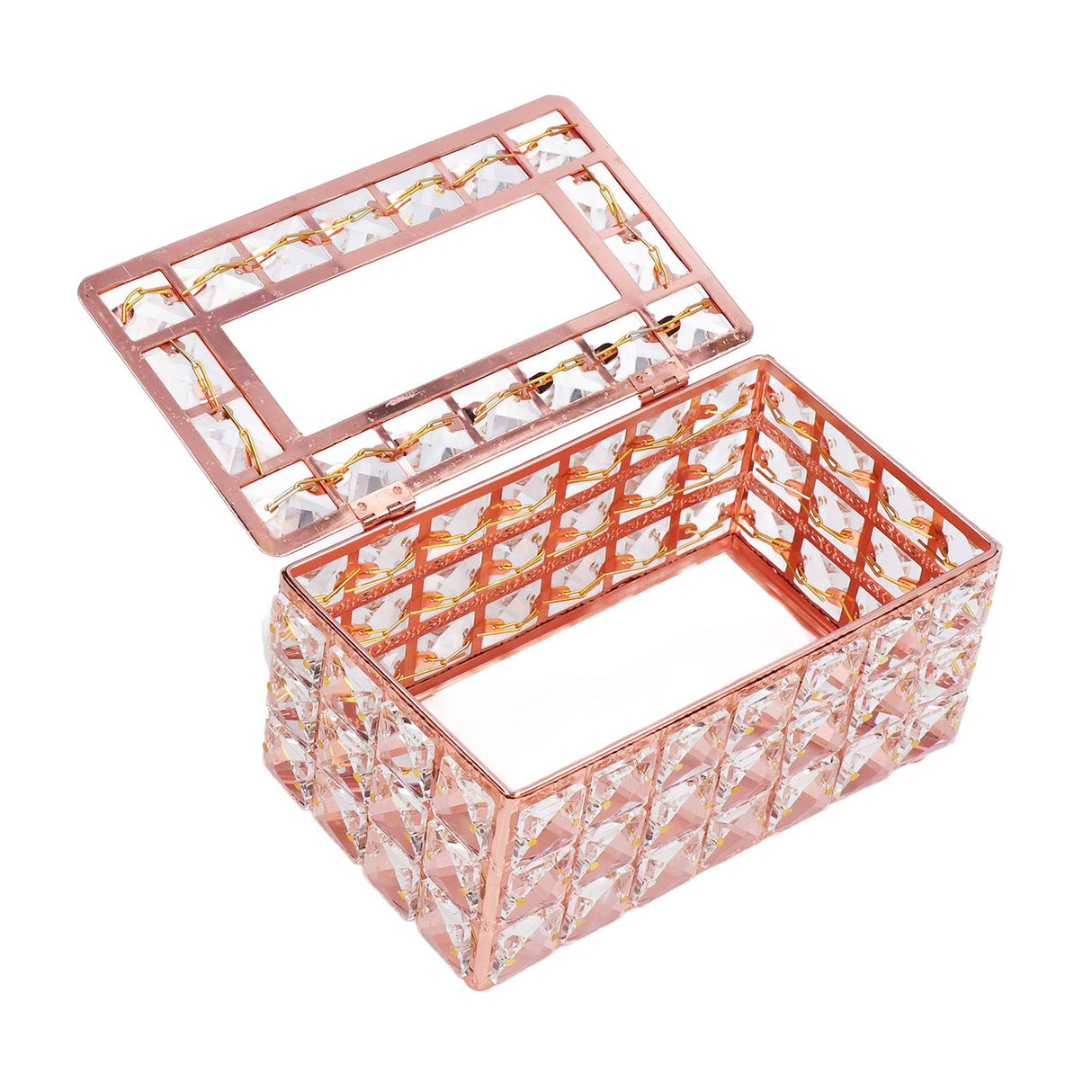 Tissue Box Holder Multifunctional Fashionable Design Exquisite Sturdy Durable Tissue HolderRose Gold