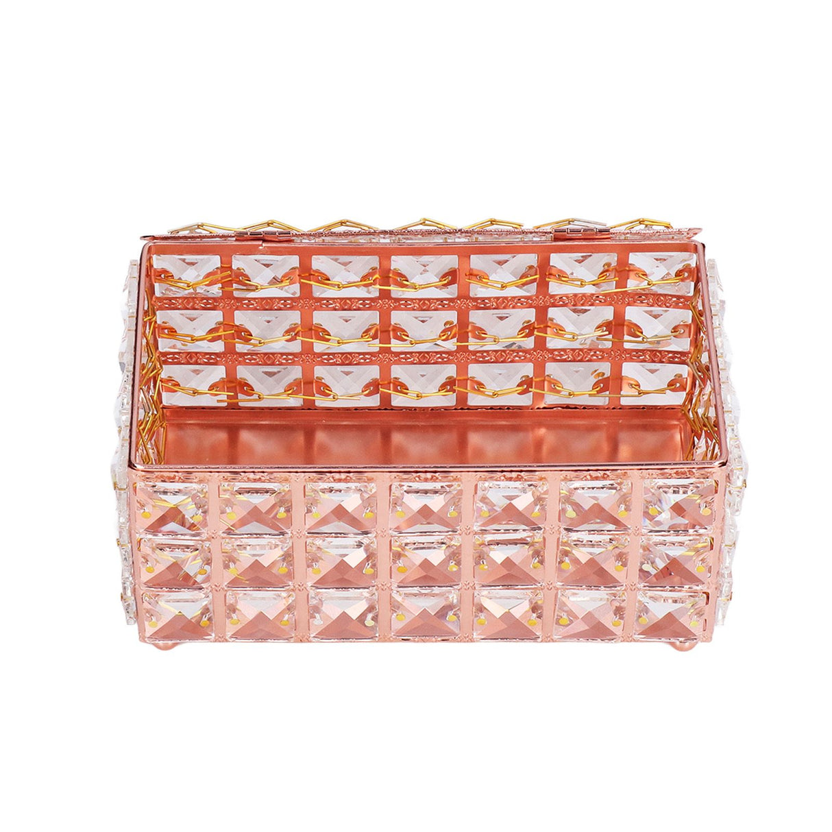 Tissue Box Holder Multifunctional Fashionable Design Exquisite Sturdy Durable Tissue HolderRose Gold