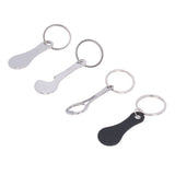 Aluminum Alloy Shopping Trolley Keychain Portable Alternative Shopping Trolley Keyring - Rear View