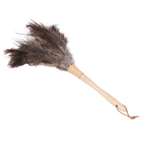 Feather Duster Light Weight Soft Long Handle Reusable Black Ostrich Feather Duster for Home Office Car - Rear View