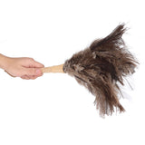 Feather Duster Light Weight Soft Long Handle Reusable Black Ostrich Feather Duster for Home Office Car - Close-Up Angle