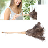 Feather Duster Light Weight Soft Long Handle Reusable Black Ostrich Feather Duster for Home Office Car - Extra Image