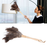 Feather Duster Light Weight Soft Long Handle Reusable Black Ostrich Feather Duster for Home Office Car