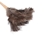 Feather Duster Light Weight Soft Long Handle Reusable Black Ostrich Feather Duster for Home Office Car - Extra Image