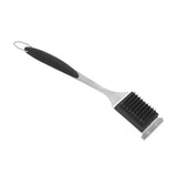 Barbecue Grill Brush Scraper Long Handle Stainless Steel Silver No Scratch Cleaning Portable for BBQ Grilling