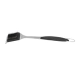Barbecue Grill Brush Scraper Long Handle Stainless Steel Silver No Scratch Cleaning Portable for BBQ Grilling